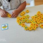 Atividade de alfabetização com letras móveis